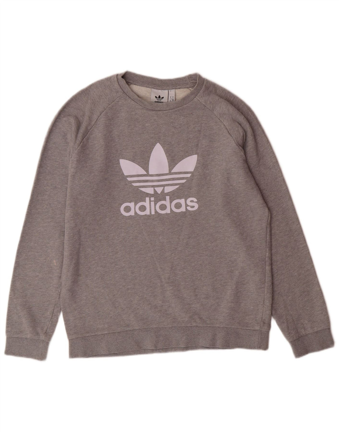 ADIDAS Mens Graphic Sweatshirt Jumper Small Grey Cotton