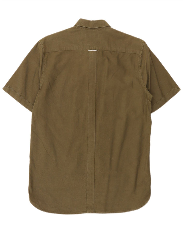 Fred Perry Mens Short Sleeve Regular Fit Shirt Small Green Cotton