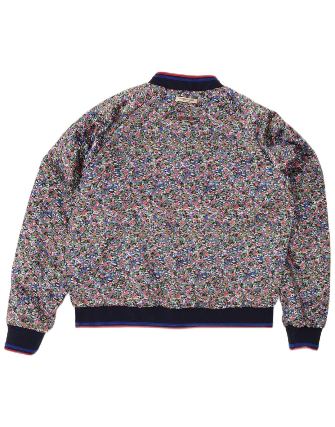 Scotch & Soda Womens Reversible Jacket UK 14 Medium Blue Floral