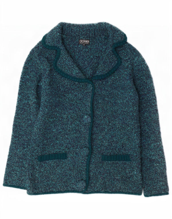 Casamia Womens Cardigan Sweater UK 10 Small Blue Flecked Acrylic