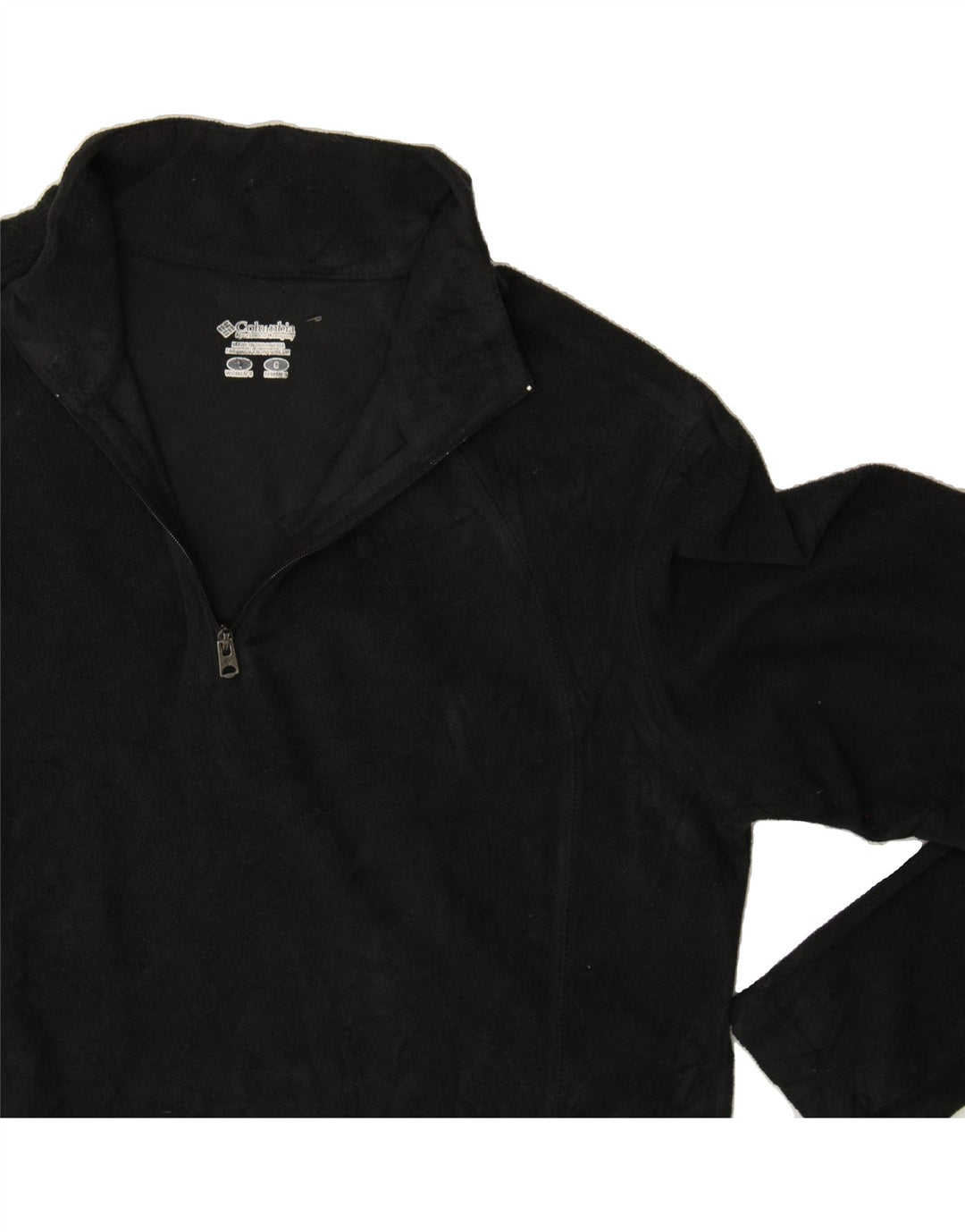 COLUMBIA Womens Zip Neck Fleece Jumper UK 16 Large Black Polyester Vintage Columbia and Second-Hand Columbia from Messina Hembry 