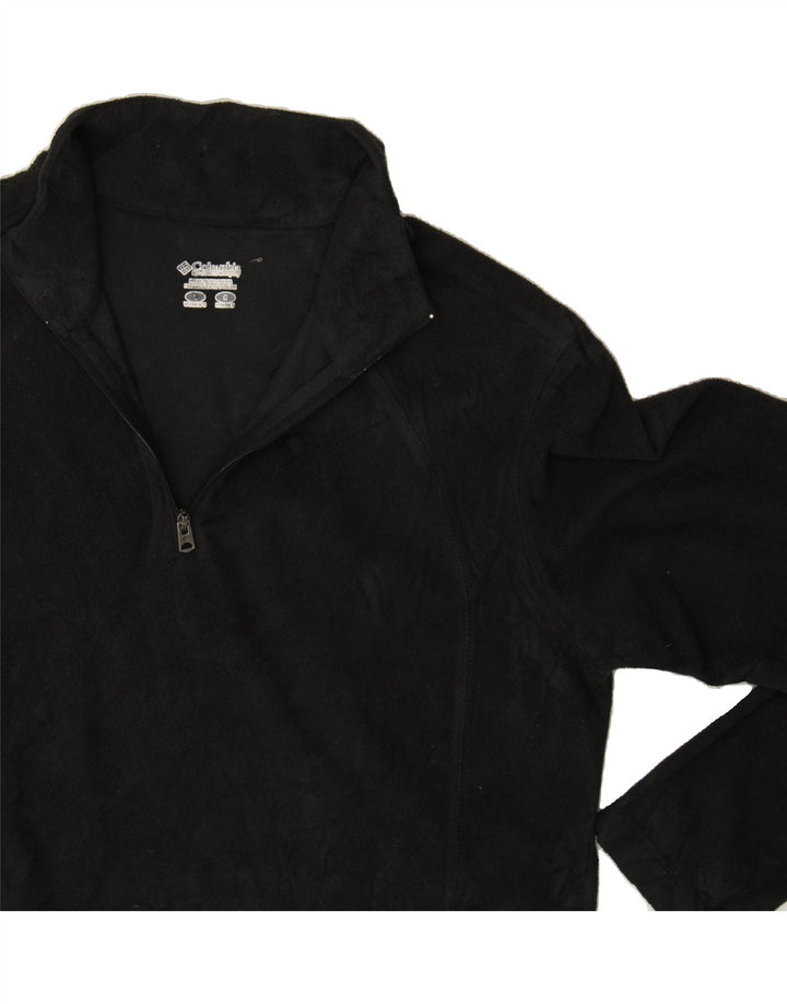 COLUMBIA Womens Zip Neck Fleece Jumper UK 16 Large Black Polyester Vintage Columbia and Second-Hand Columbia from Messina Hembry 