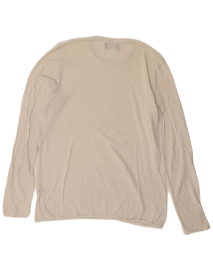 Zara Mens Top Long Sleeve Medium White Cotton