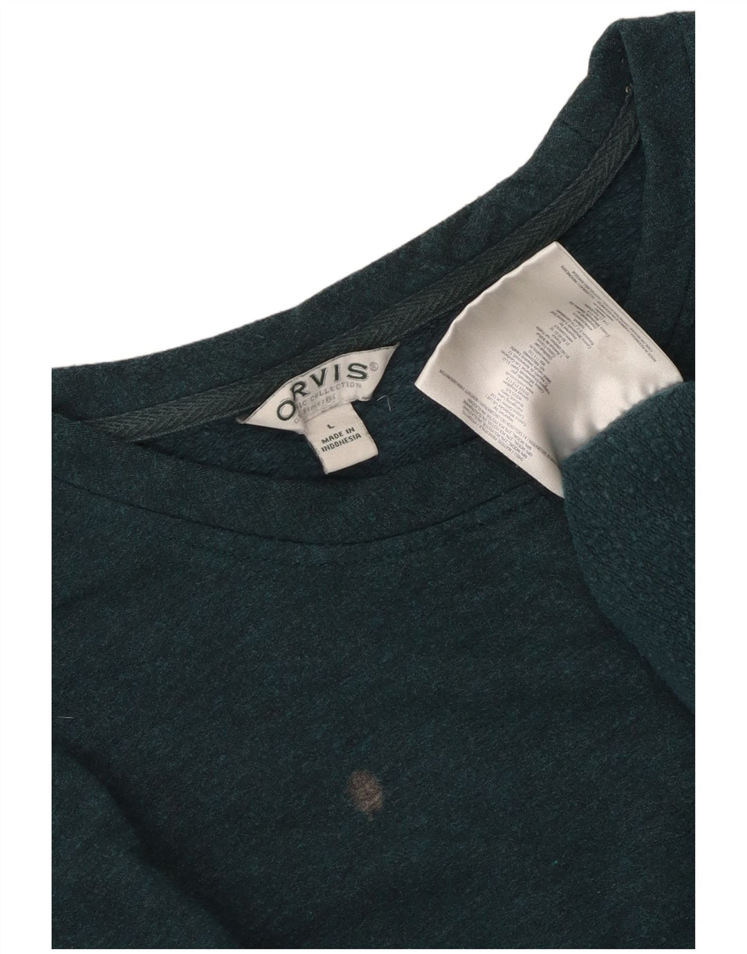 Orvis Mens Sweatshirt Jumper Large Green Modal