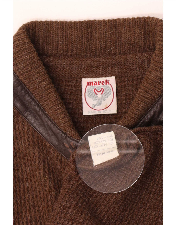 Marek Mens Cardigan Sweater Large Brown Acrylic