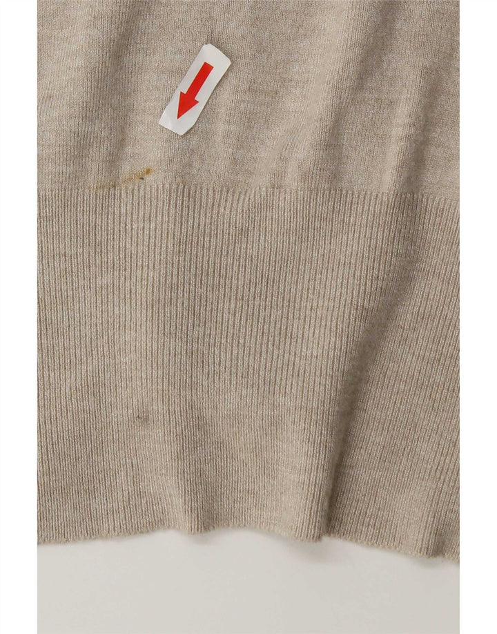 Zara Womens Cardigan Sweater UK 14 Medium Beige Rayon