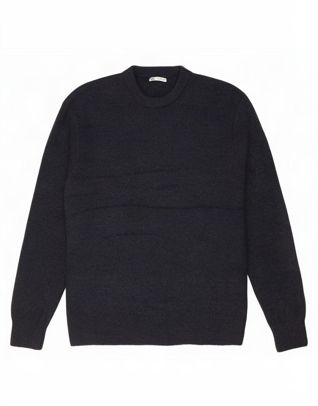 Zara Mens Crew Neck Jumper Sweater Large Navy Blue Acrylic