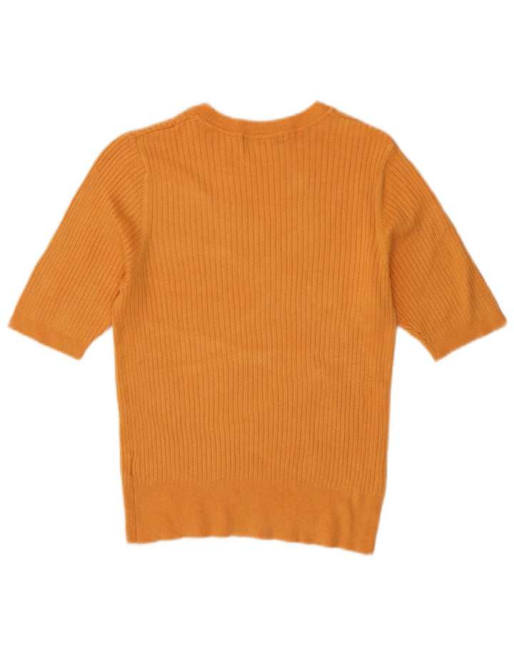 Marks & Spencer Womens Boat Neck Jumper Sweater UK 10 Small Orange