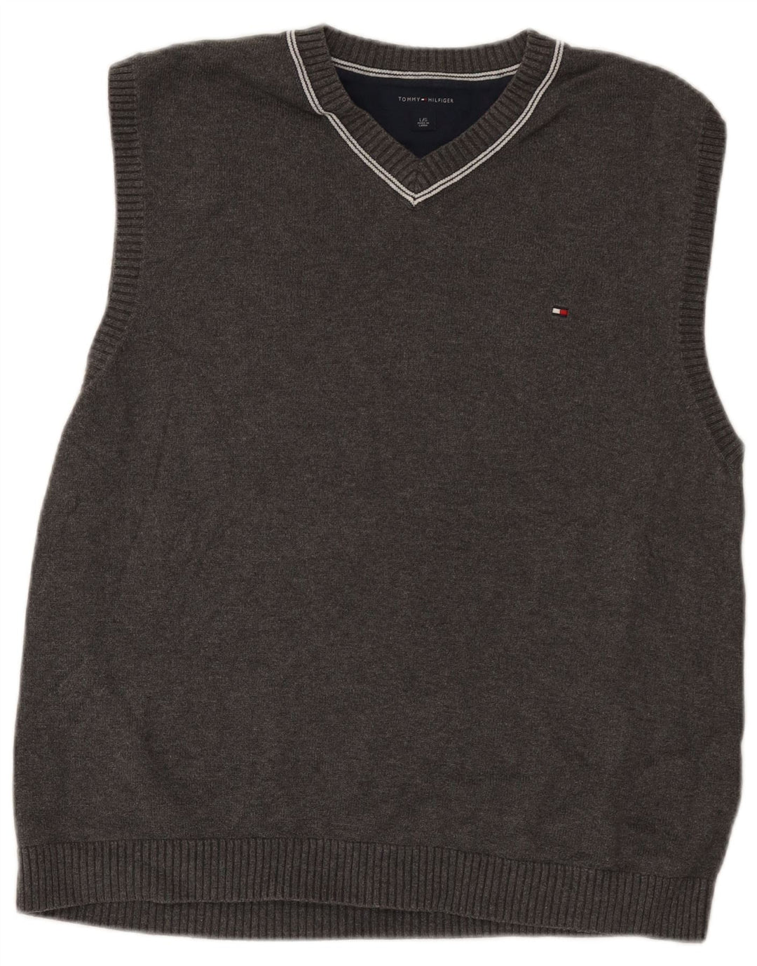Tommy Hilfiger Mens Vest Tank Top Large Grey Cotton