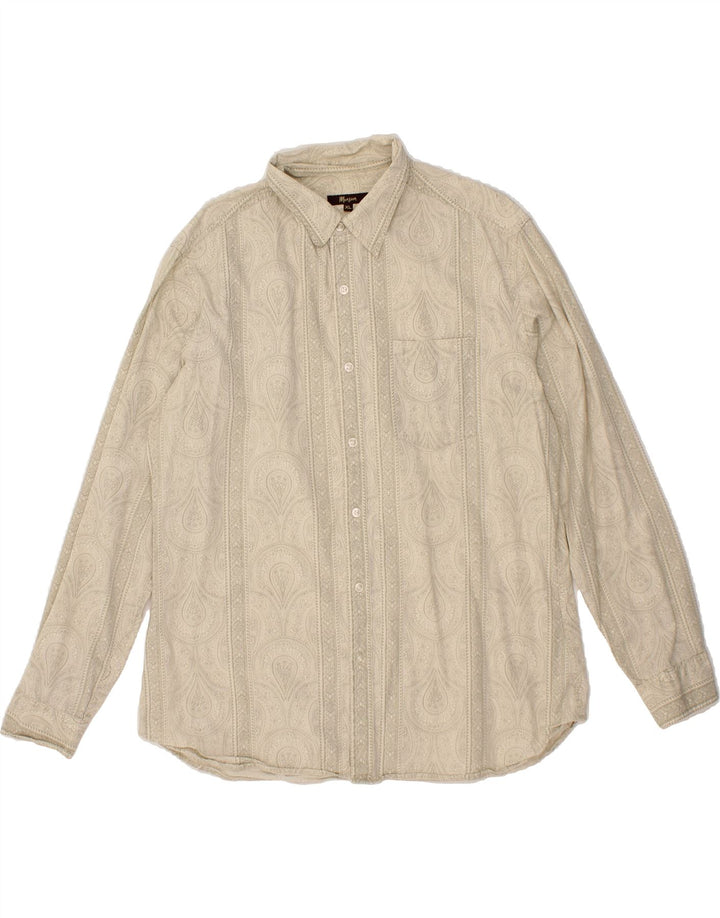 MONSOON Mens Shirt XL Grey Paisley Cotton Vintage Monsoon and Second-Hand Monsoon from Messina Hembry 