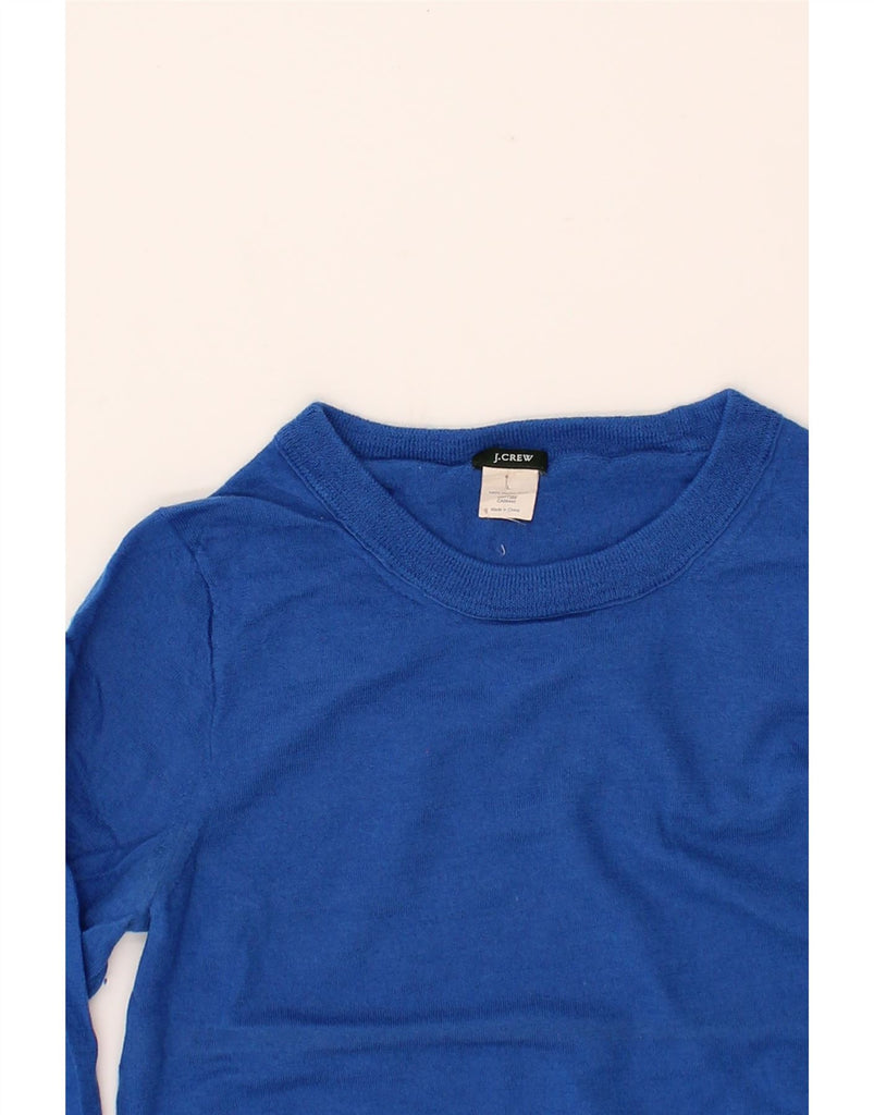 J. CREW Womens 3/4 Sleeve Boat Neck Jumper Sweater UK 14 Large Blue Vintage J. Crew and Second-Hand J. Crew from Messina Hembry 