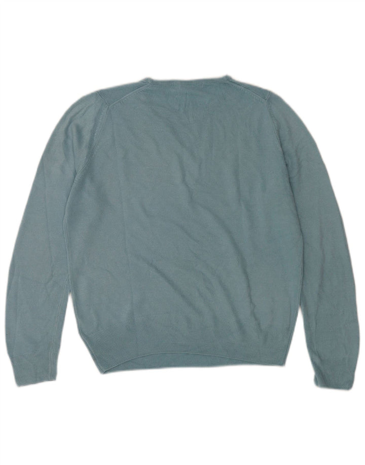 Marks & Spencer Womens Crew Neck Jumper Sweater UK 14 Large Blue Acrylic