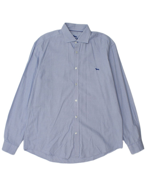 Harmont & Blaine Mens Narrow Fit Shirt 3XL Blue Geometric
