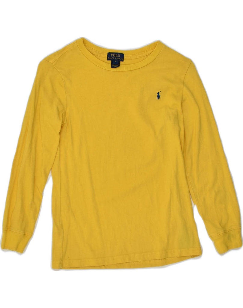 POLO RALPH LAUREN Boys Top Long Sleeve 6-7 Years Yellow Cotton | Vintage Polo Ralph Lauren | Thrift | Second-Hand Polo Ralph Lauren | Used Clothing | Messina Hembry 