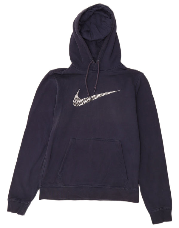 Nike Mens Graphic Hoodie Jumper Small Navy Blue Cotton