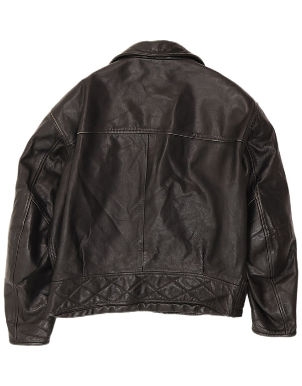 Dainese Mens Leather Biker Jacket IT 52 Large Black