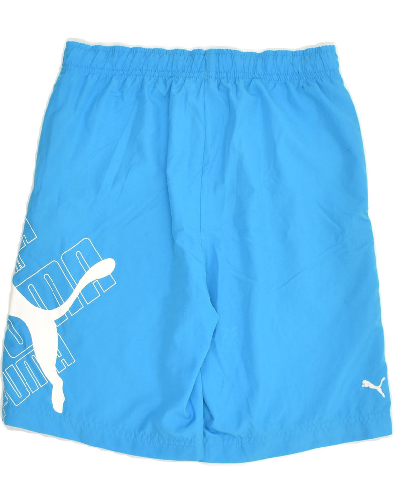 PUMA Boys Graphic Sport Shorts 11-12 Years Blue Polyester | Vintage Puma | Thrift | Second-Hand Puma | Used Clothing | Messina Hembry 