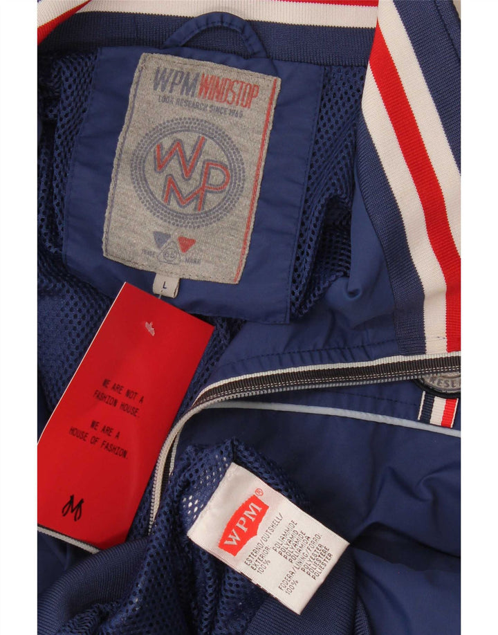 WPM Boys Rain Jacket 15-16 Years Large Navy Blue Colourblock Polyamide