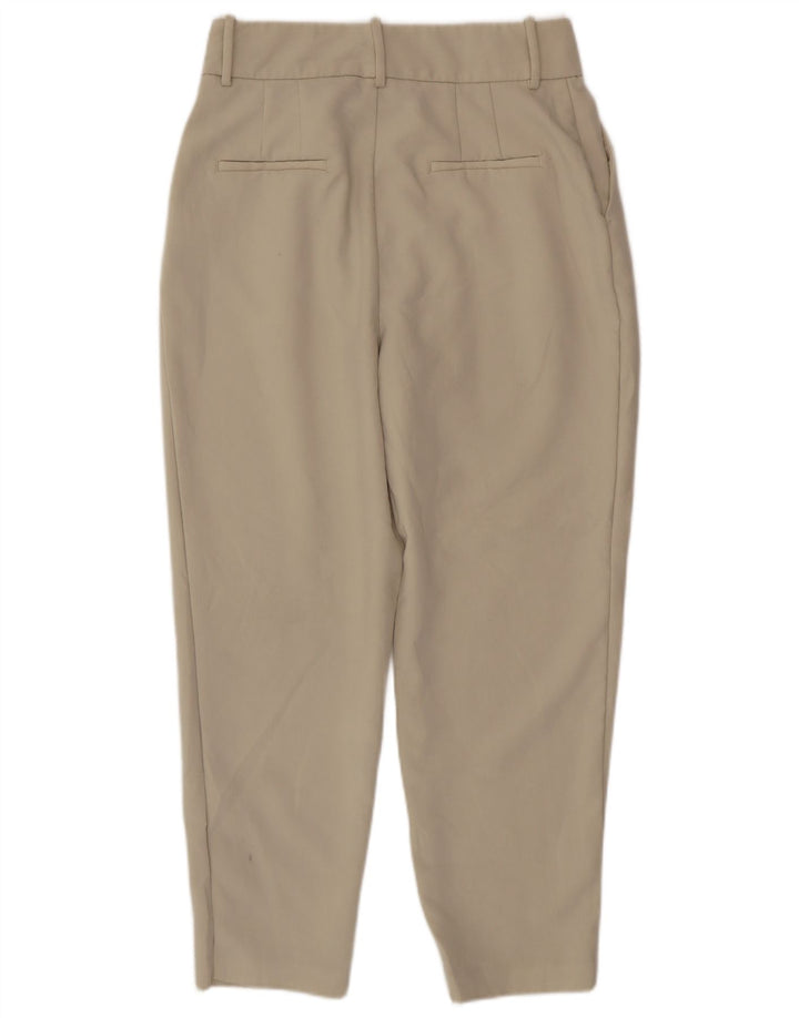 Zara Womens Tapered Suit Trousers Large W30 L26 Beige Polyester