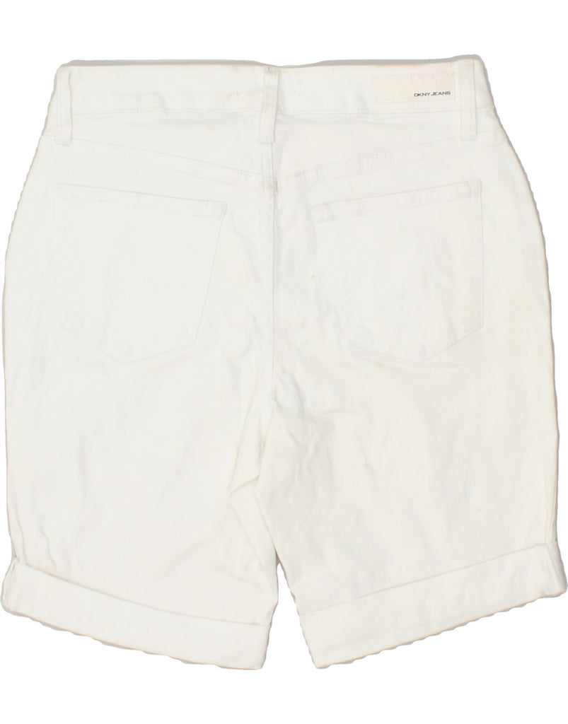 DKNY Womens Denim Shorts US 8 Medium W30  White Cotton | Vintage Dkny | Thrift | Second-Hand Dkny | Used Clothing | Messina Hembry 