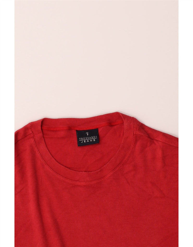 TRUSSARDI JEANS Mens T-Shirt Top XL Red Cotton Vintage Trussardi Jeans and Second-Hand Trussardi Jeans from Messina Hembry 
