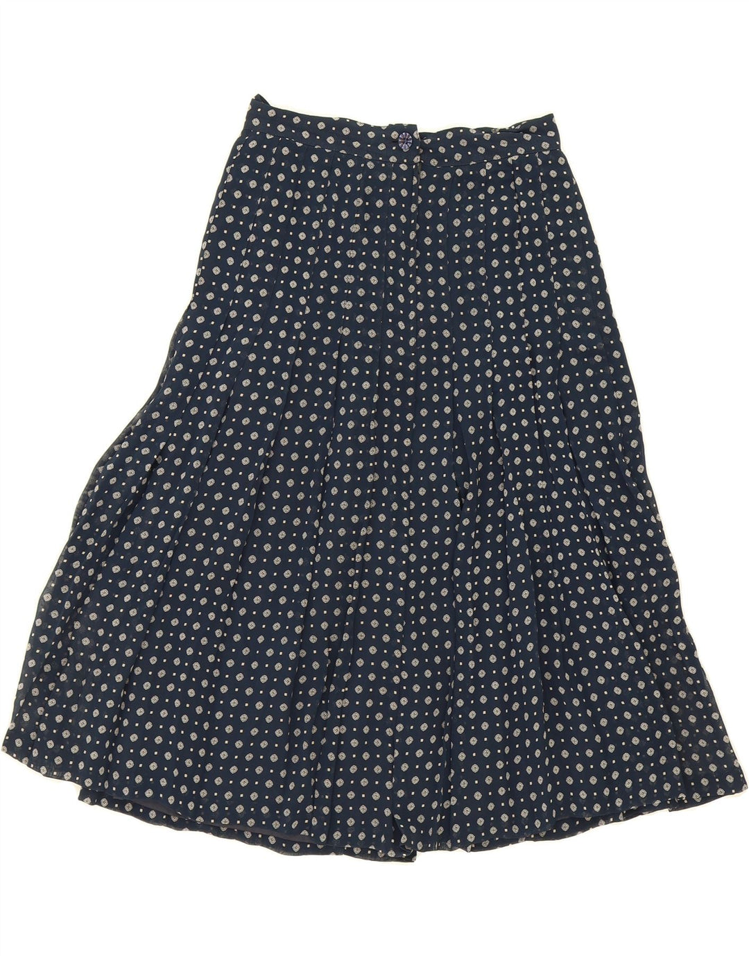 MABB Womens Abstract Pattern A-Line Skirt UK 12 Medium W28  Navy Blue Vintage mabb and Second-Hand mabb from Messina Hembry 