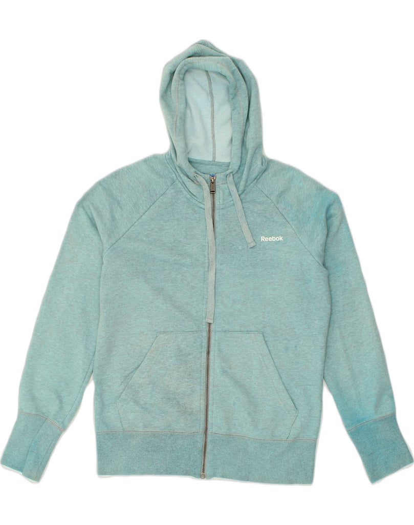 REEBOK Mens Zip Hoodie Sweater Large Turquoise Cotton | Vintage Reebok | Thrift | Second-Hand Reebok | Used Clothing | Messina Hembry 