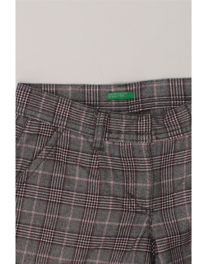 BENETTON Girls Casual Shorts 7-8 Years Medium W24  Grey Check Cotton | Vintage Benetton | Thrift | Second-Hand Benetton | Used Clothing | Messina Hembry 