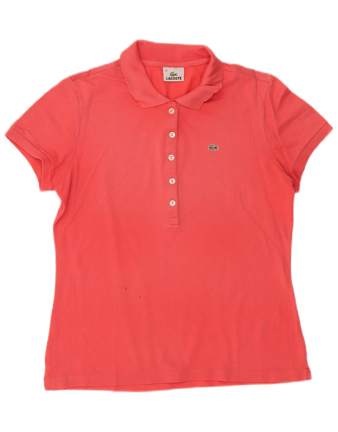 Lacoste Womens Polo Shirt Size 46 XL Pink Cotton