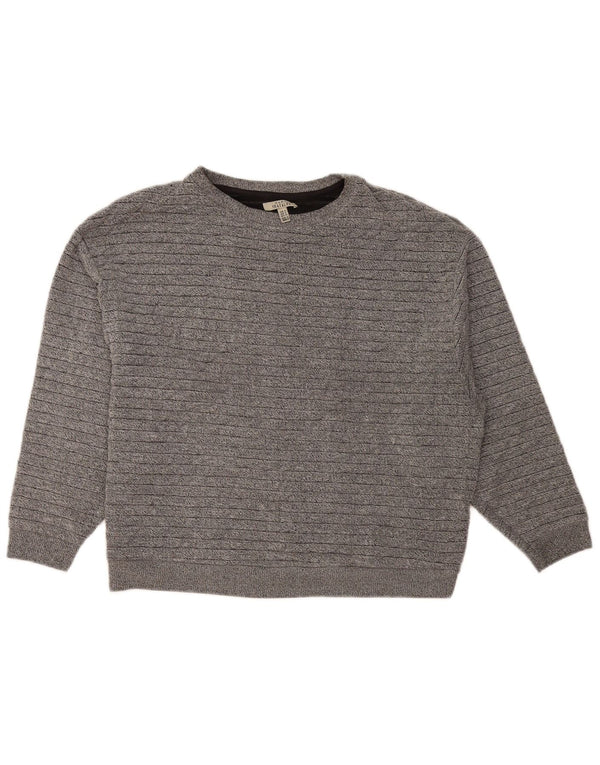 Zara Womens Trafaluc Boat Neck Jumper Sweater UK 10 Small Grey Striped