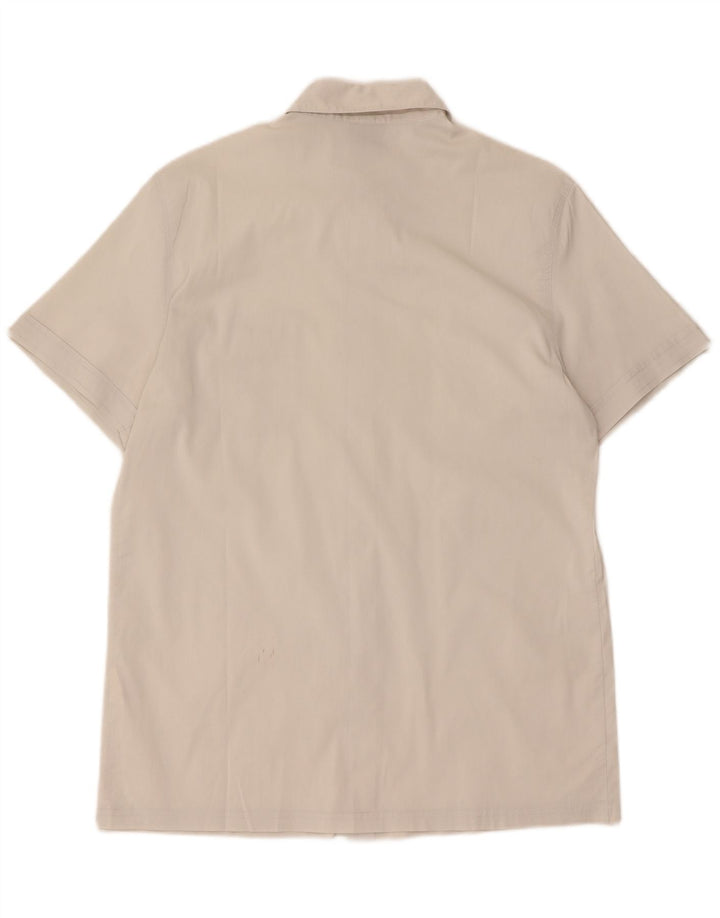Trussardi Jeans Mens Short Sleeve Shirt Medium White Cotton