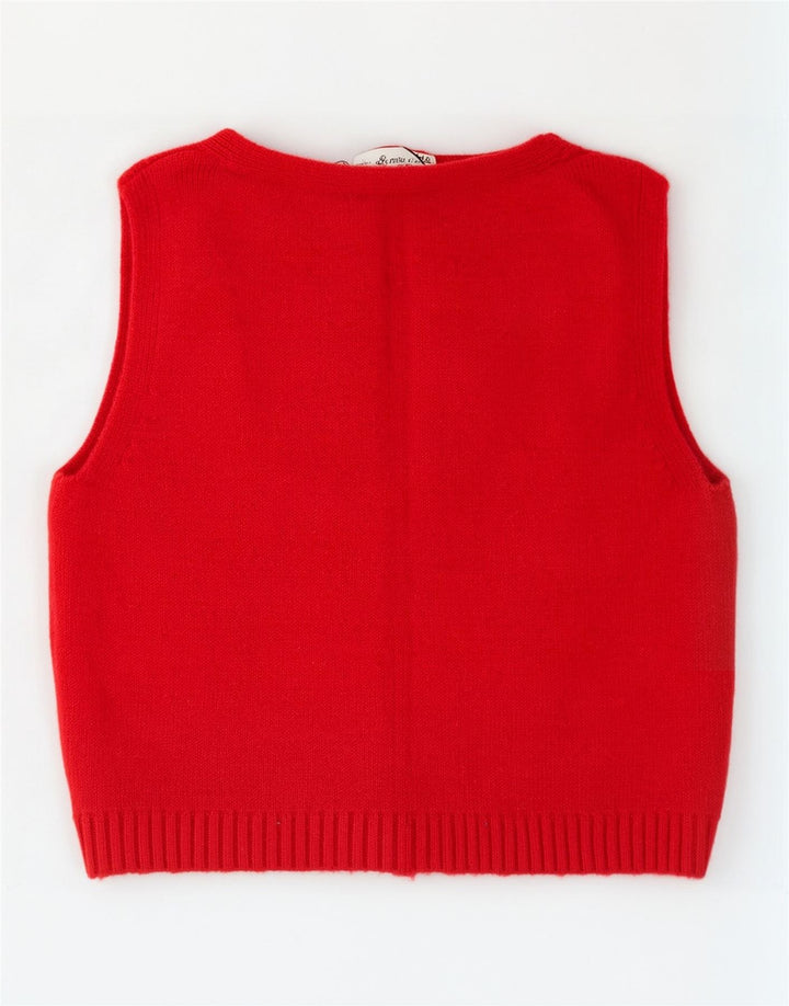 Zara Womens Crop Vest Tank Top UK 14 Medium Red Viscose