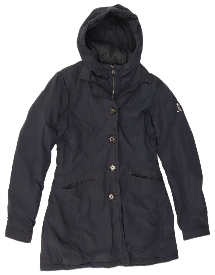 Refrigue Womens Hooded Parka Jacket UK 6 XS Navy Blue Polyester