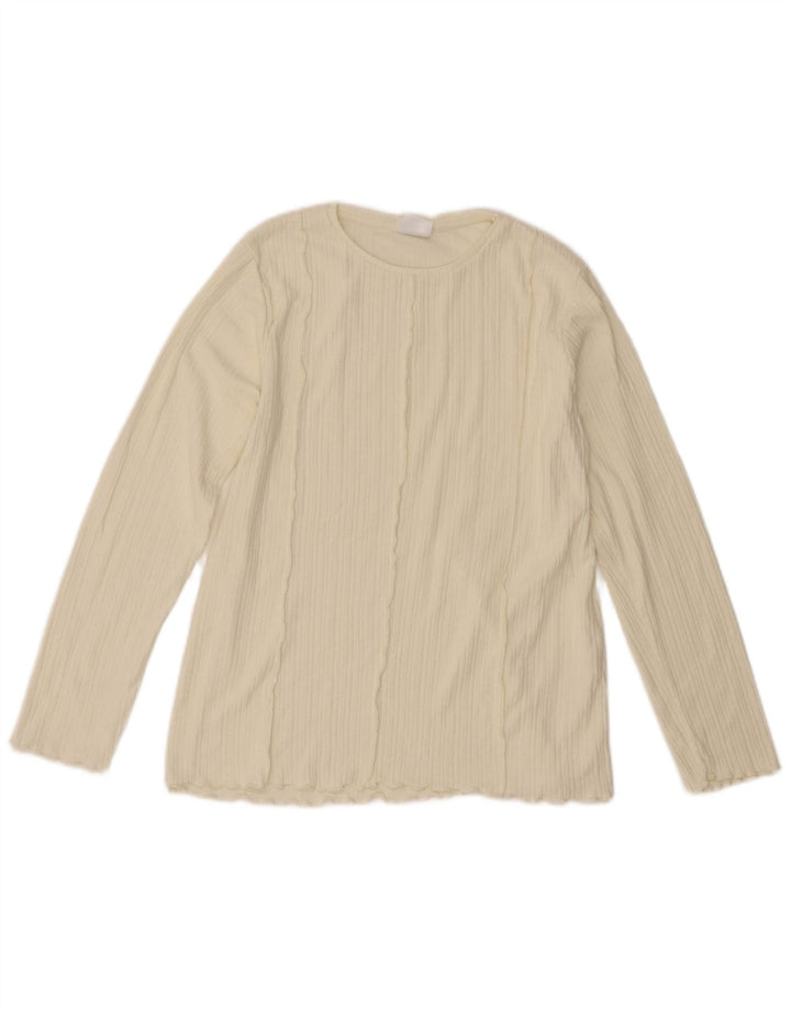 Zara Girls Top Long Sleeve 13-14 Years White Polyester