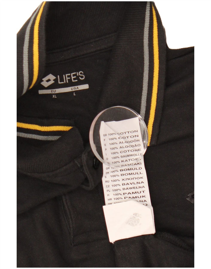 Lotto Mens Long Sleeve Polo Shirt Large Black