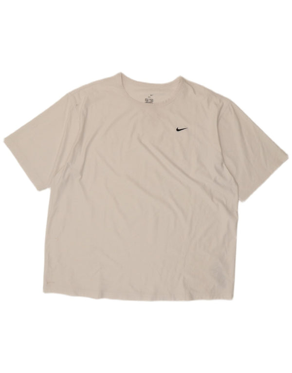 Nike Mens Dri Fit T-Shirt Top UK 45/47 XL White Polyester