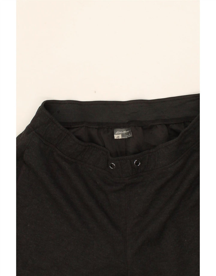 EDDIE BAUER Mens Tracksuit Trousers Joggers Large  Black Polyester Vintage Eddie Bauer and Second-Hand Eddie Bauer from Messina Hembry 