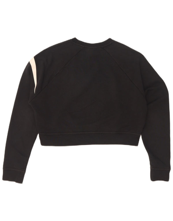 Nike Womens Oversized Crop Graphic Sweatshirt Jumper UK 6 XS Black