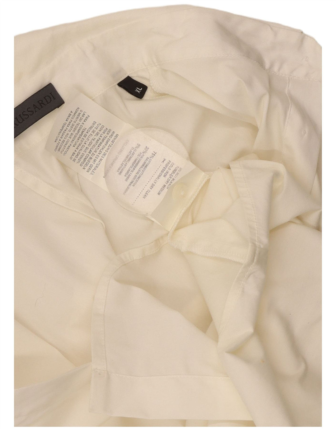 TRUSSARDI Womens Sleeveless Shirt UK 18 XL White Cotton