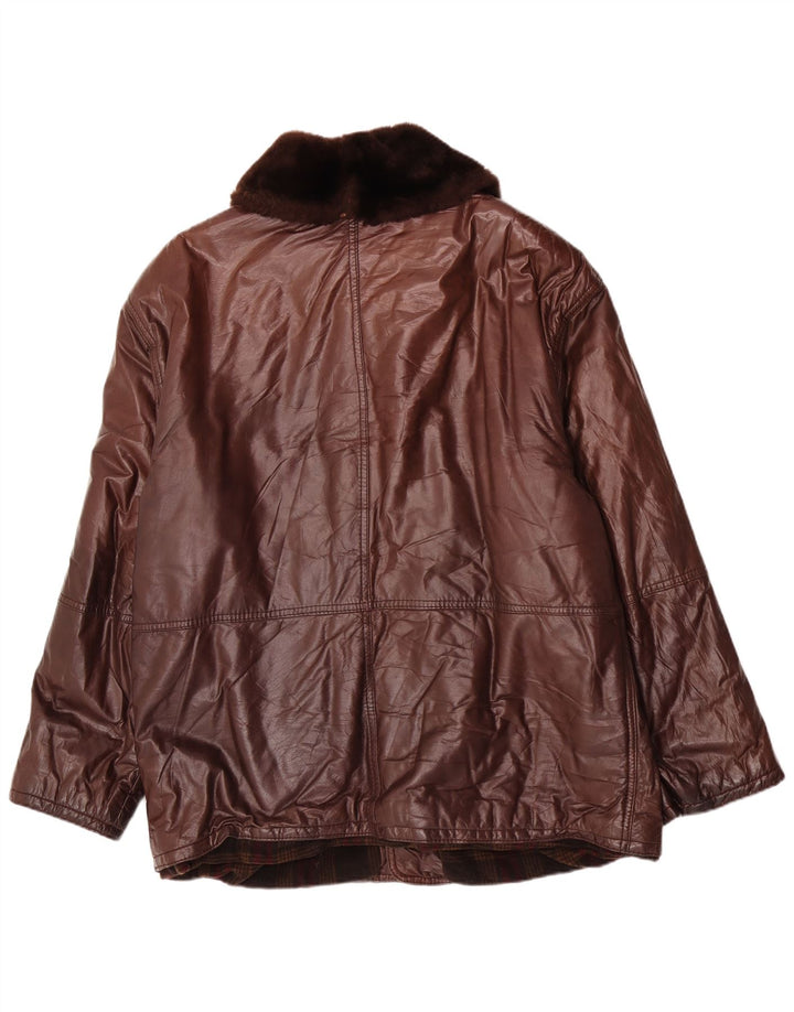 Douglas Mens Leather Jacket EU 52 XL Brown Classic