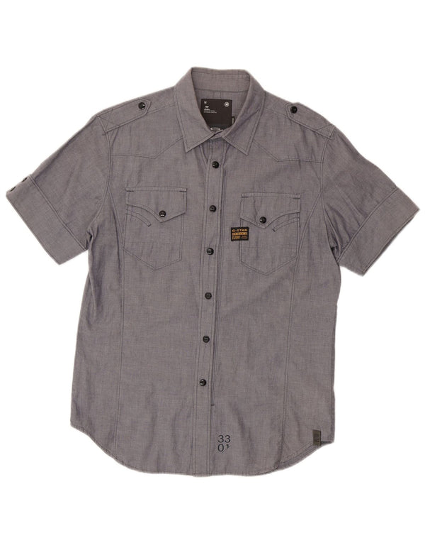G-Star Mens Short Sleeve Military Shirt Medium Grey Cotton