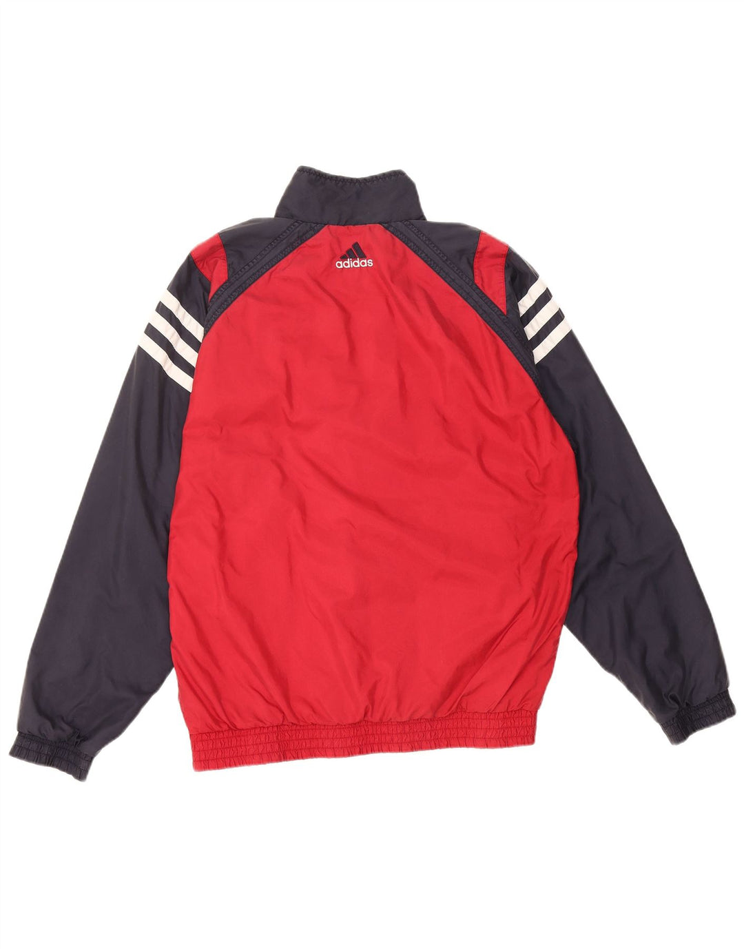 ADIDAS Boys Tracksuit Top Jacket 15-16 Years Red Colourblock Polyamide