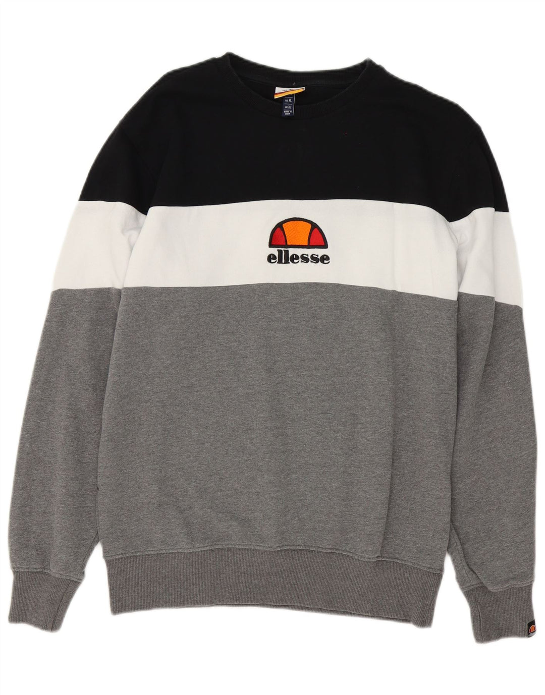 Ellesse Mens Sweatshirt Jumper XL Grey Colourblock Cotton