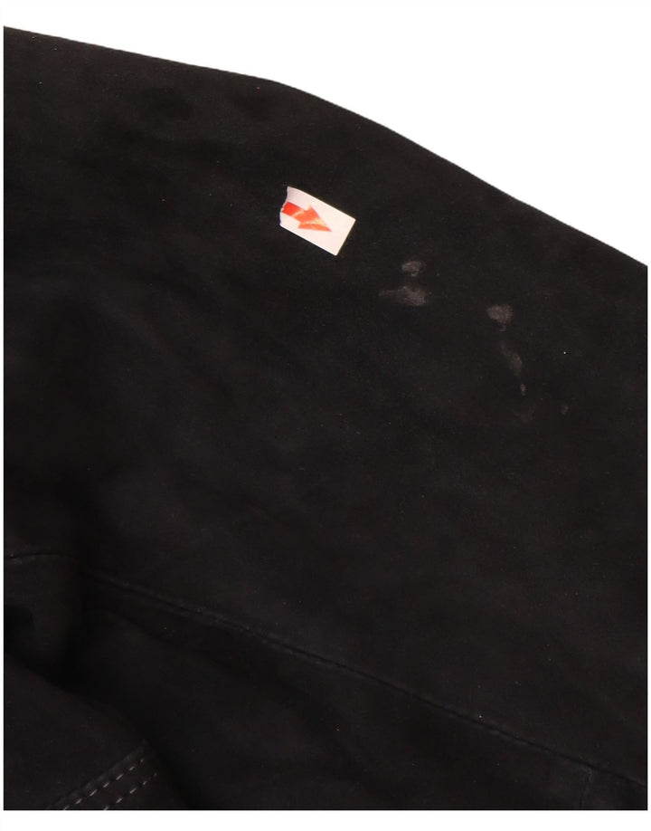 Jeckerson Womens Suede Bomber Jacket UK 18 XL Navy Blue