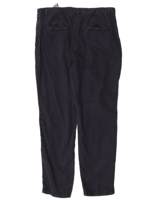 Marks & Spencer Womens Regular Chino Trousers UK 14 Large W34 L28 Navy Blue