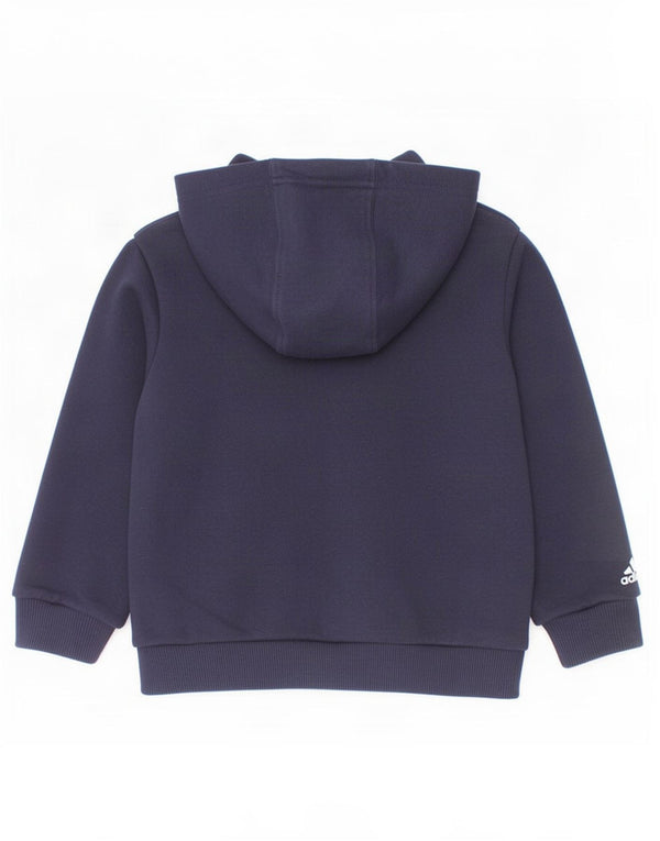 Adidas Baby Boys Graphic Hoodie Jumper 18-24 Months Navy Blue Cotton