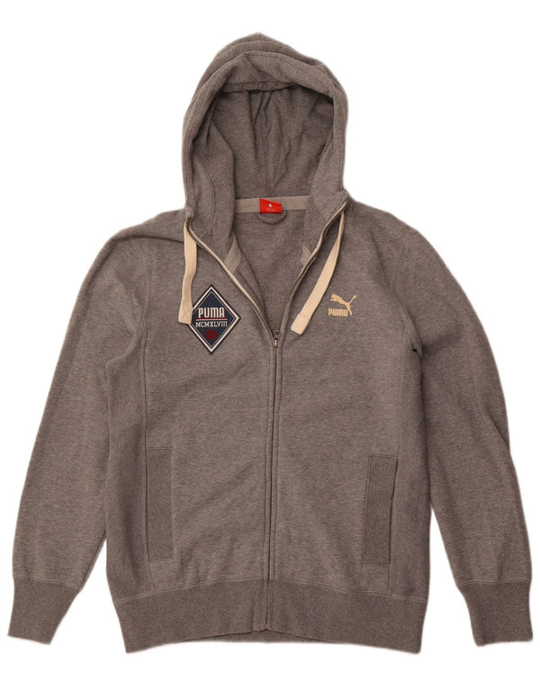 PUMA Mens Zip Hoodie Sweater Medium Grey Cotton