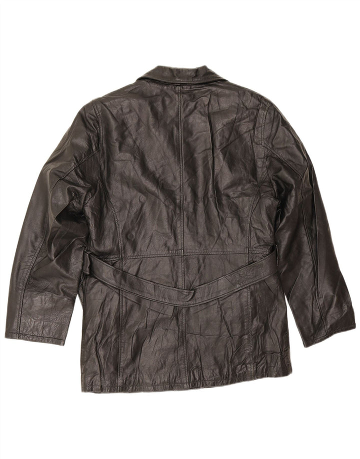 Vintage Womens Leather Jacket UK 14 Medium Black Leather