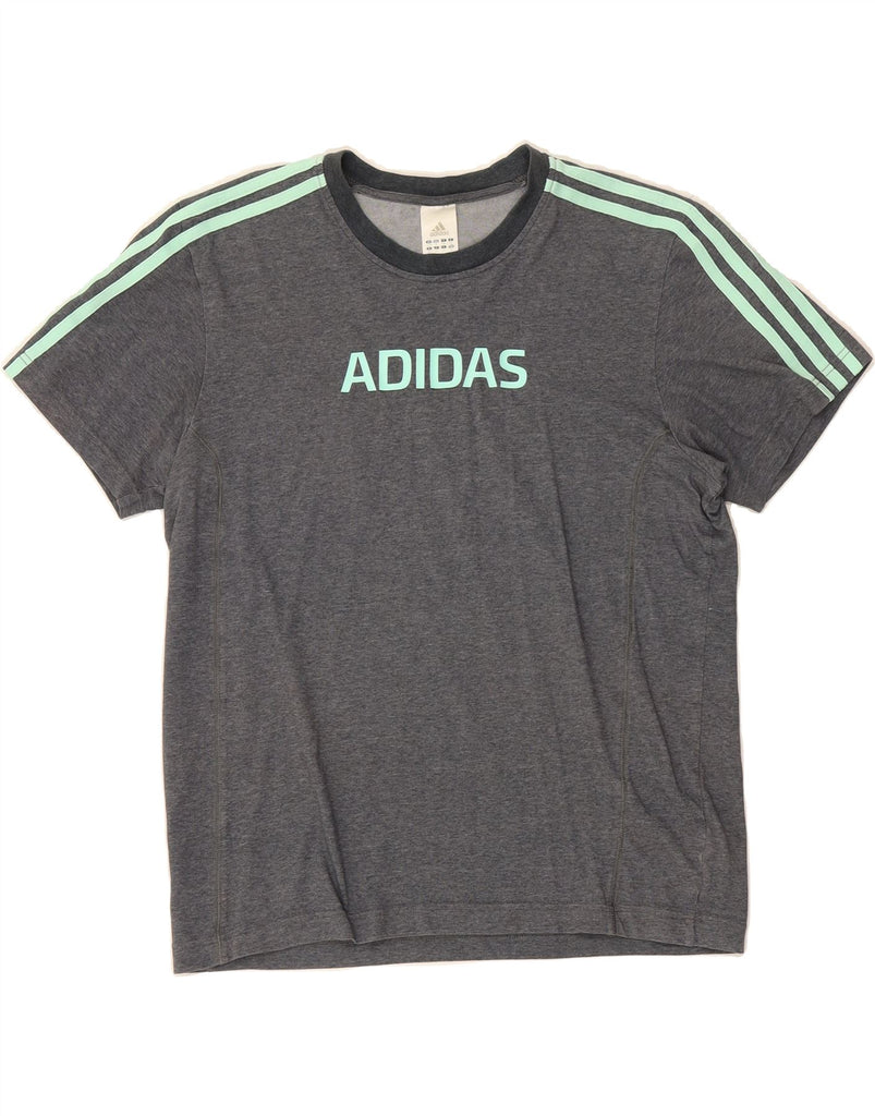 ADIDAS Boys Graphic T-Shirt Top 11-12 Years Grey Vintage Adidas and Second-Hand Adidas from Messina Hembry 