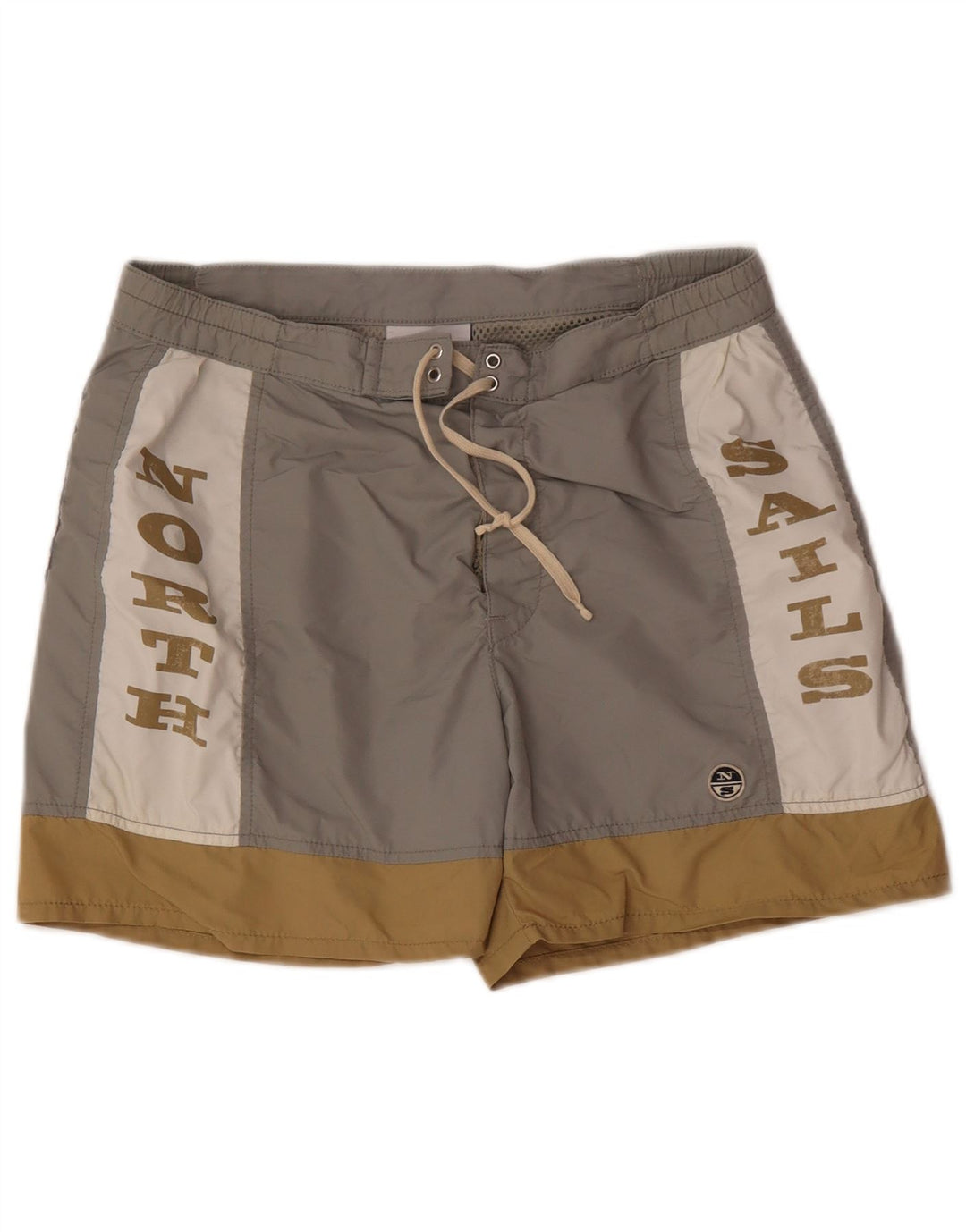 North Sails Mens Graphic Swimming Shorts Medium Grey Colourblock Polyamide